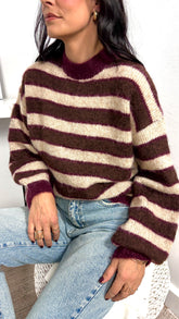 Jersey Rayas Burdeos